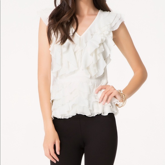 🌷🍀🎈BAILEY44-bebe Ruffle Top🎉🎀🎊 💫 - Picture 2 of 5